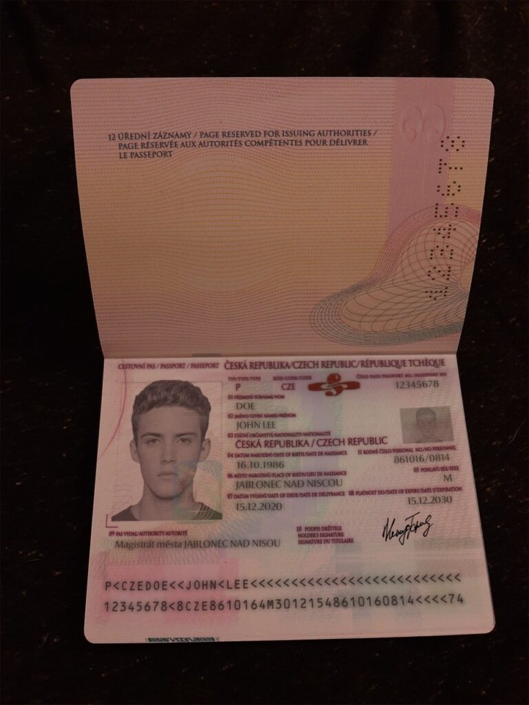 Czech Republic Passport Verdoc   Czech Passport Preveiew 768x1024 