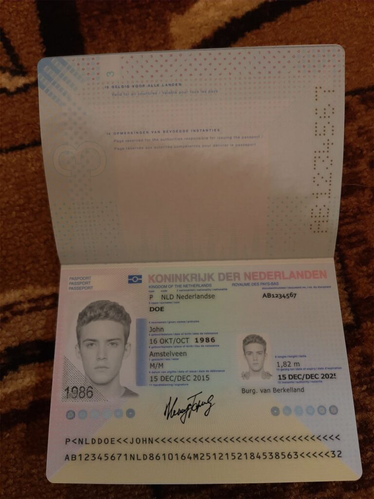 Netherlands Passport Verdoc   Netherlands Passport Preview 768x1024 